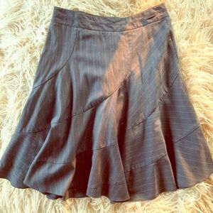 DKNY Jeans grey pinstriped swirl skirt